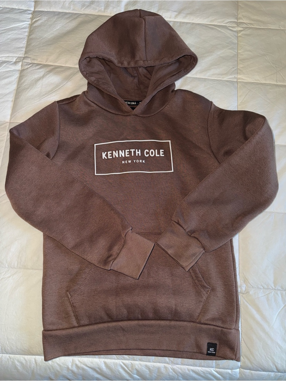 Kenneth Cole Brown Logo Pullover Hoodie